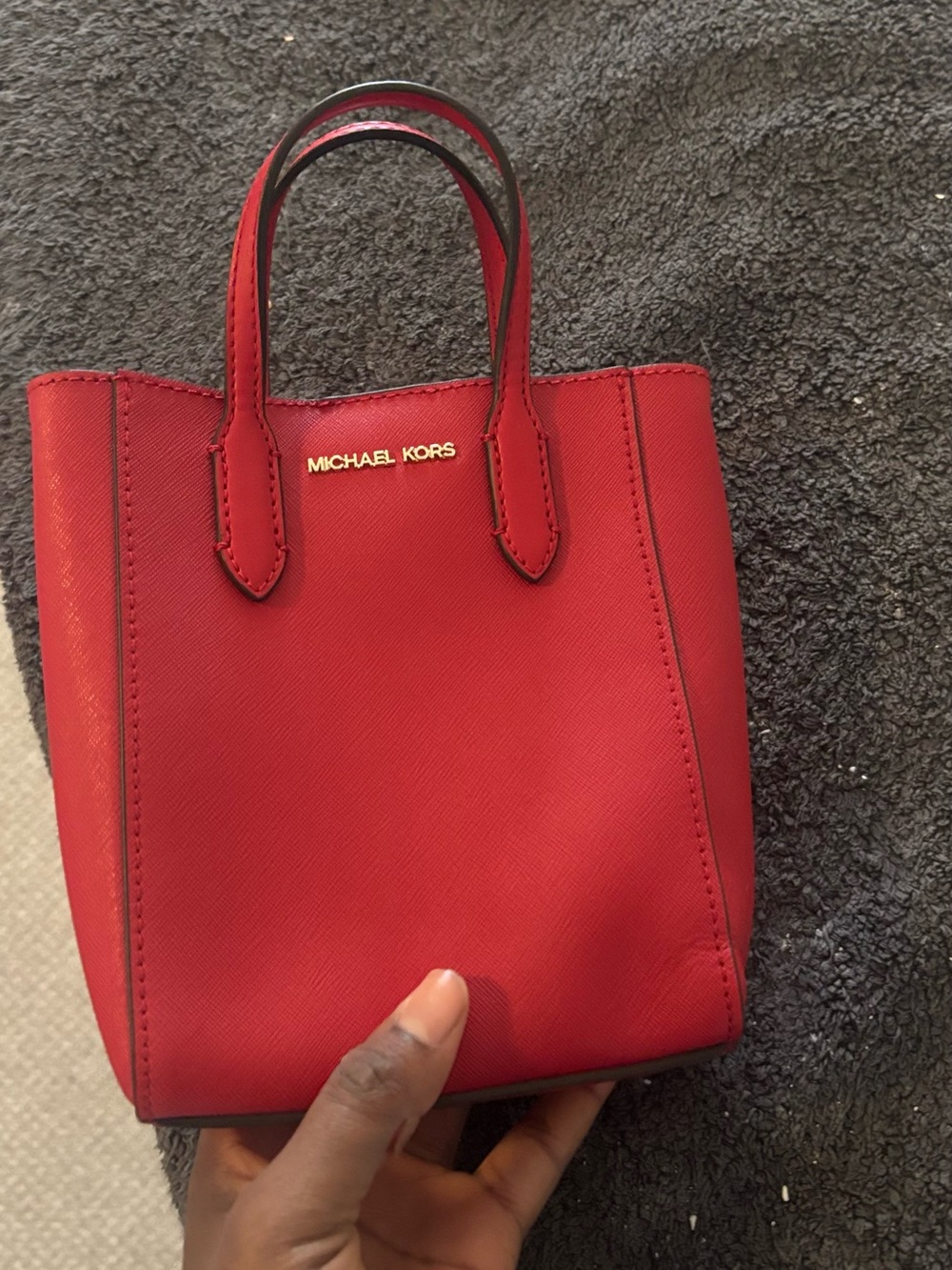 Michael Kors Red Mini Saffiano Tote